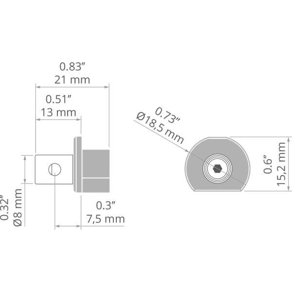 Endkappe OLEK mit Stromversorgung für 12V/24V